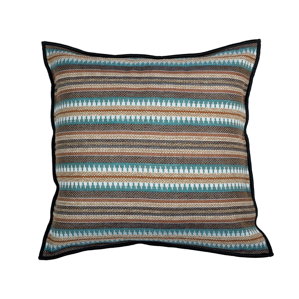 Casamance Serape cushion cover — Turquoise Marine