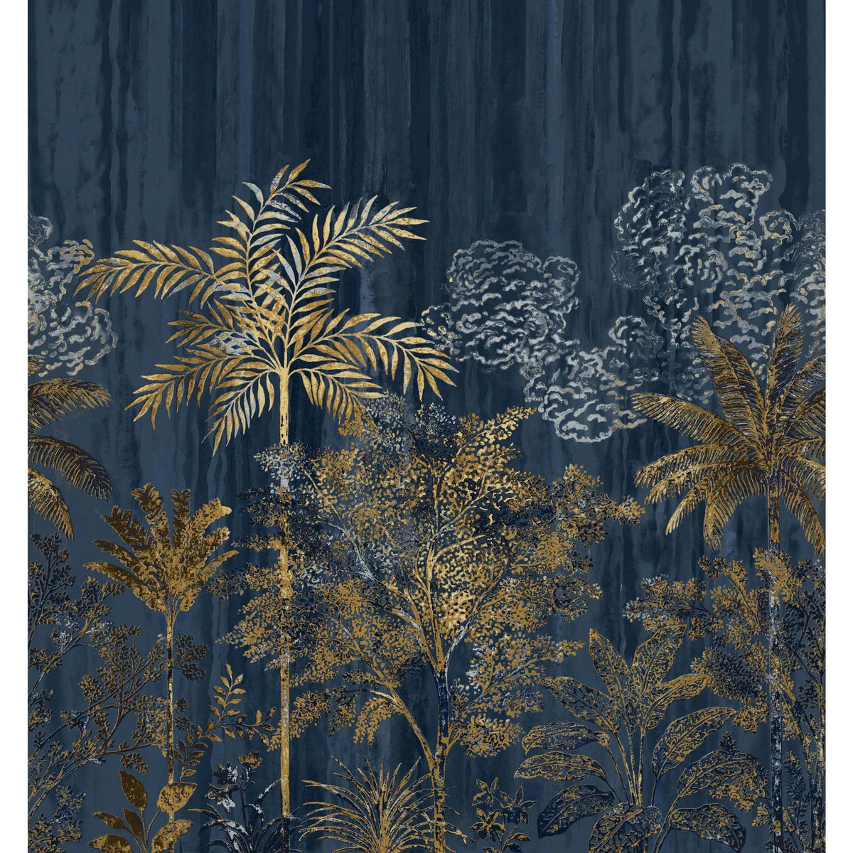 Casamance Siwa wallpanel — Marine/Doré