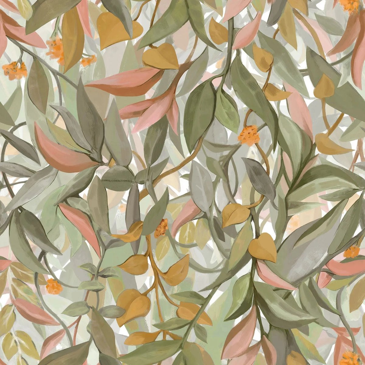 Casamance Solandra wallpaper — Ivoire/Vert Amande