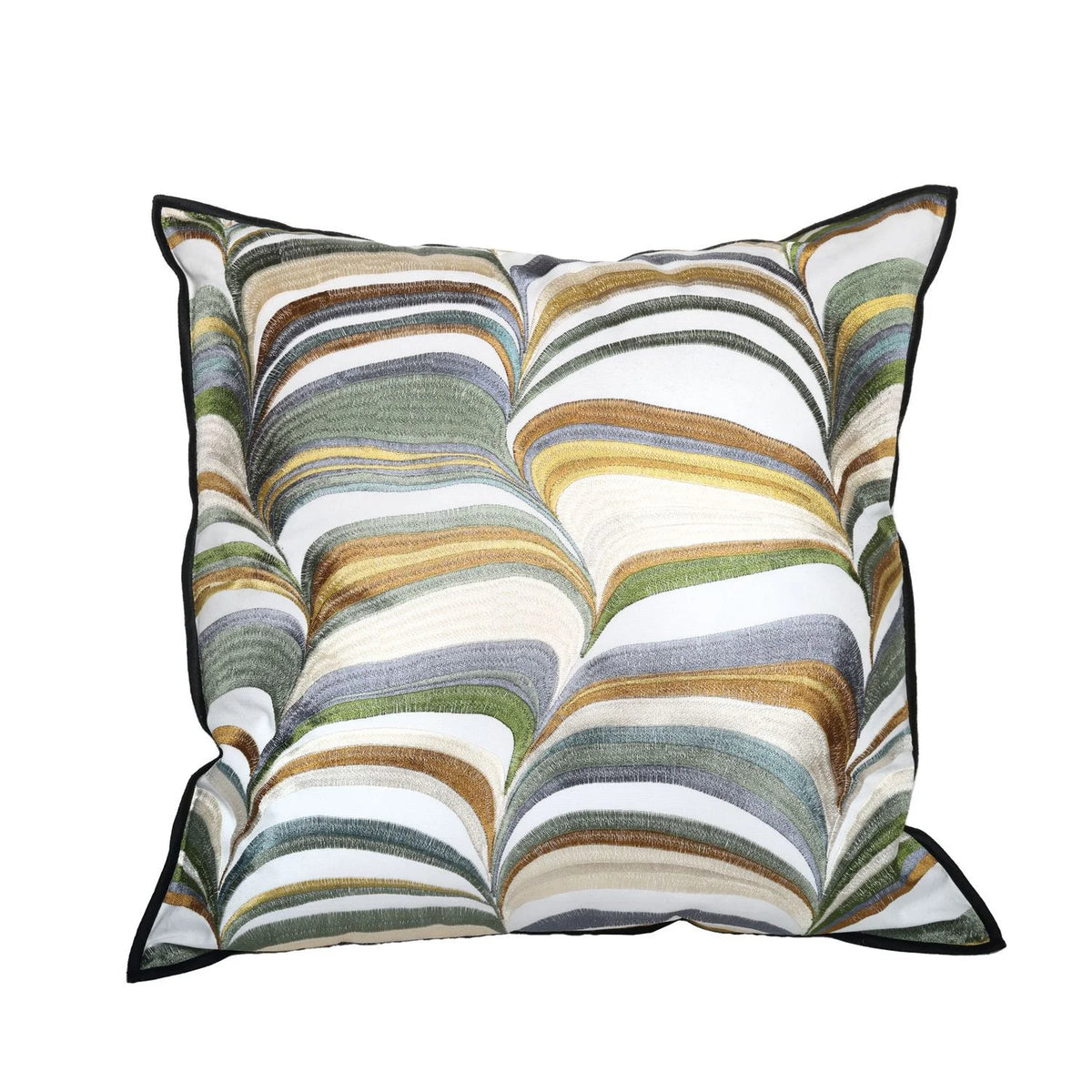 Casamance Strates cushion cover — Bronze Olive