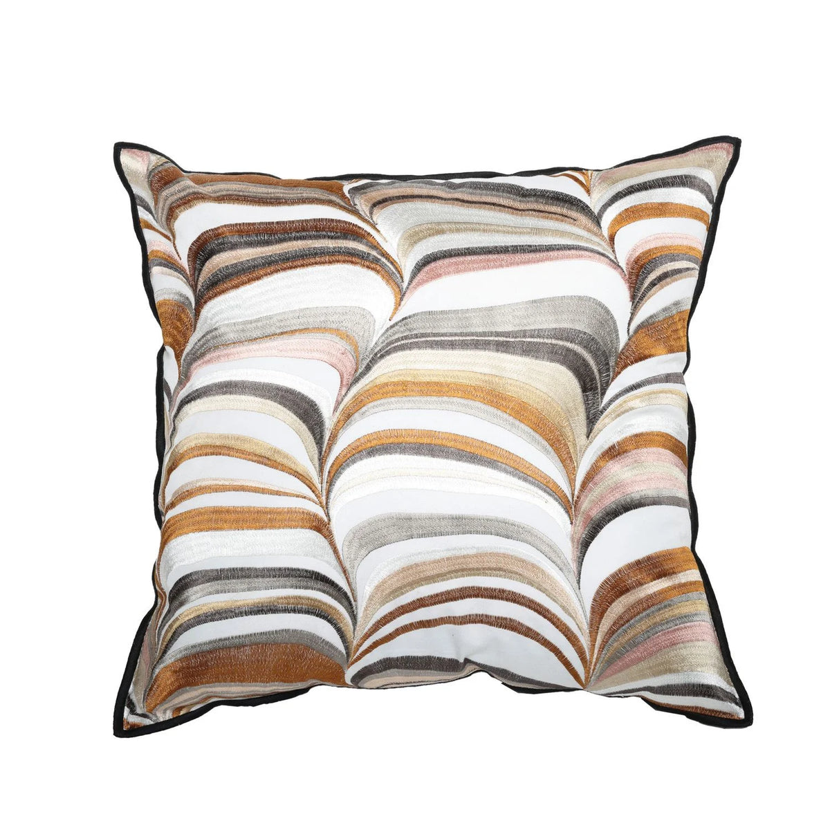 Casamance Strates cushion cover — Ambre Rose Poudre