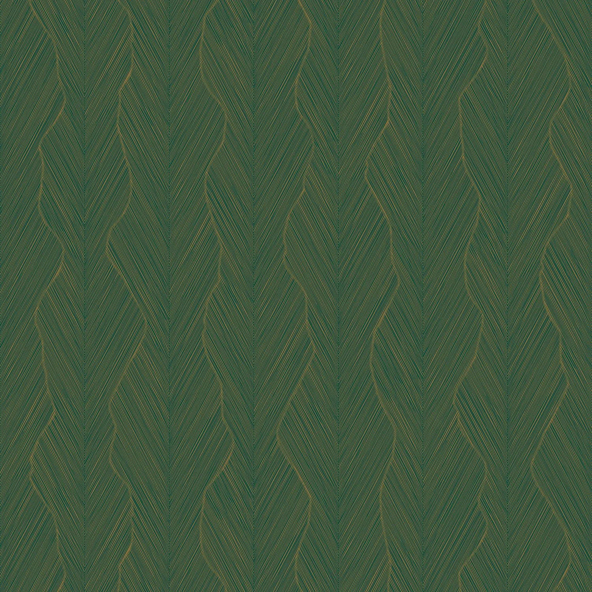 Casamance Strie wallpaper — Emeraude/Doré