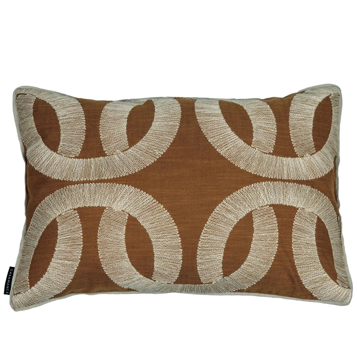 Casamance Sur Un Fil cushion cover — Orange Terreux