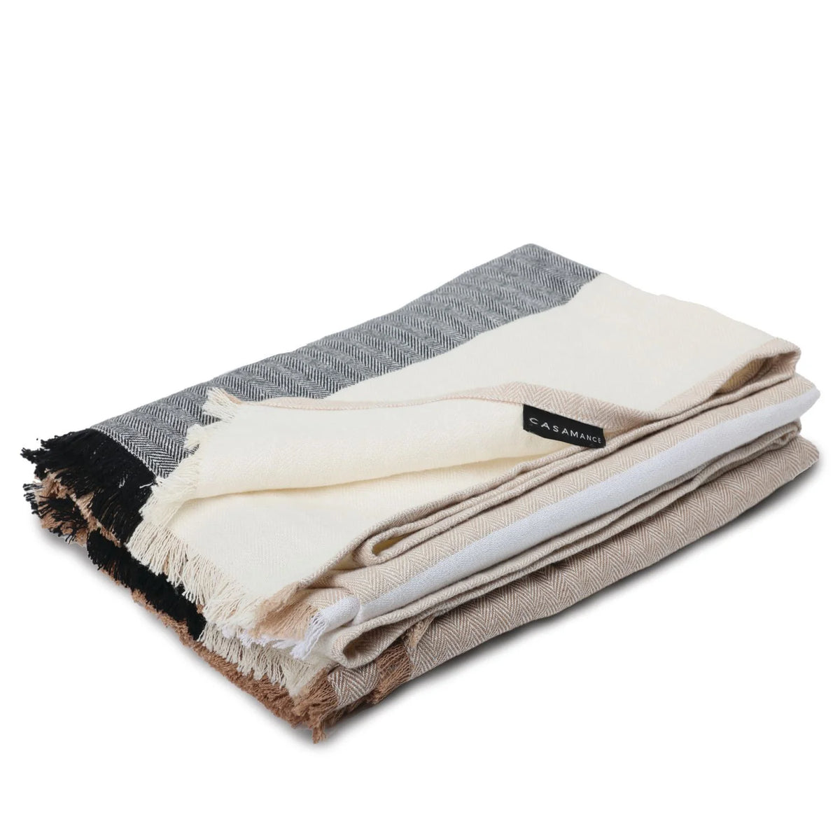 Casamance Talie throw — Naturel Noir