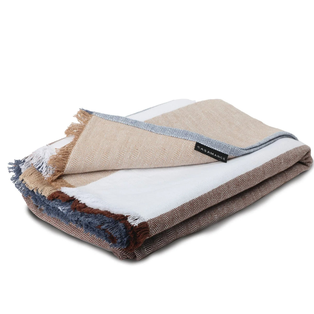Casamance Talie throw — Naturel Marine