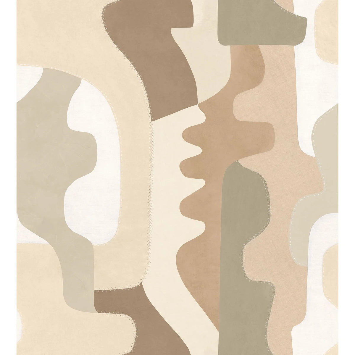 Casamance Tannea wallpanel — Sable/Lichen