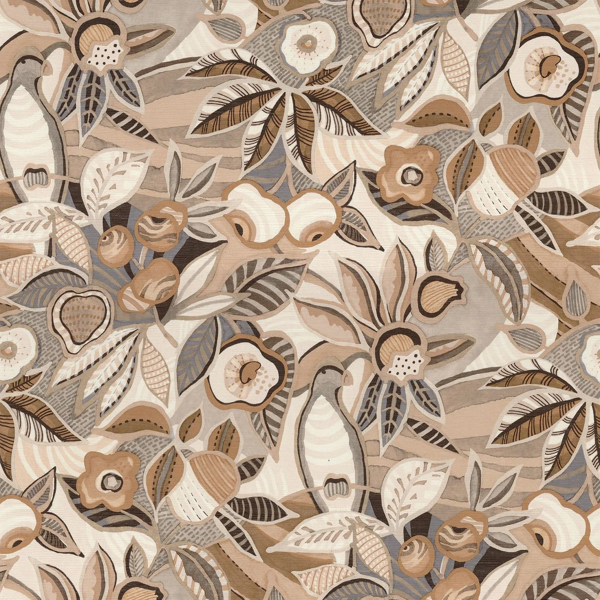 Casamance Tehuana wallpaper — Marron Glacé/Mordoré
