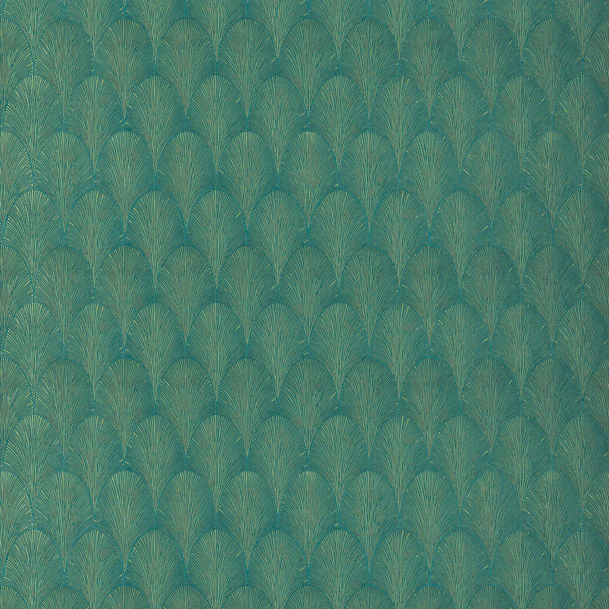 Casamance Tourmaline wallpaper — Emeraude/Doré