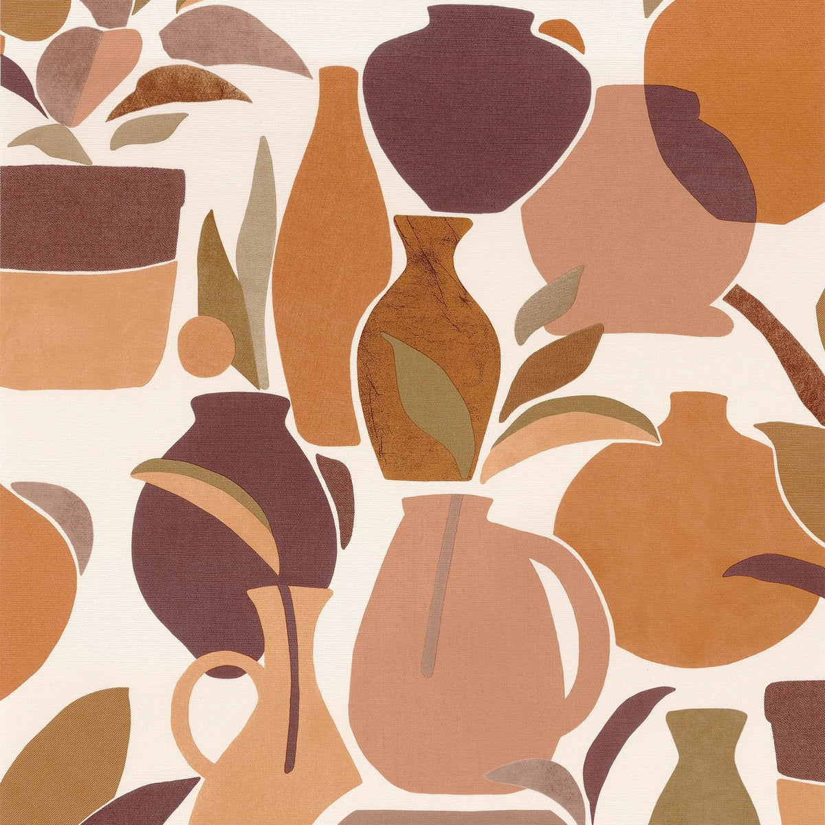 Casamance Vallauris wallpaper — Terre De Sienne/Nude