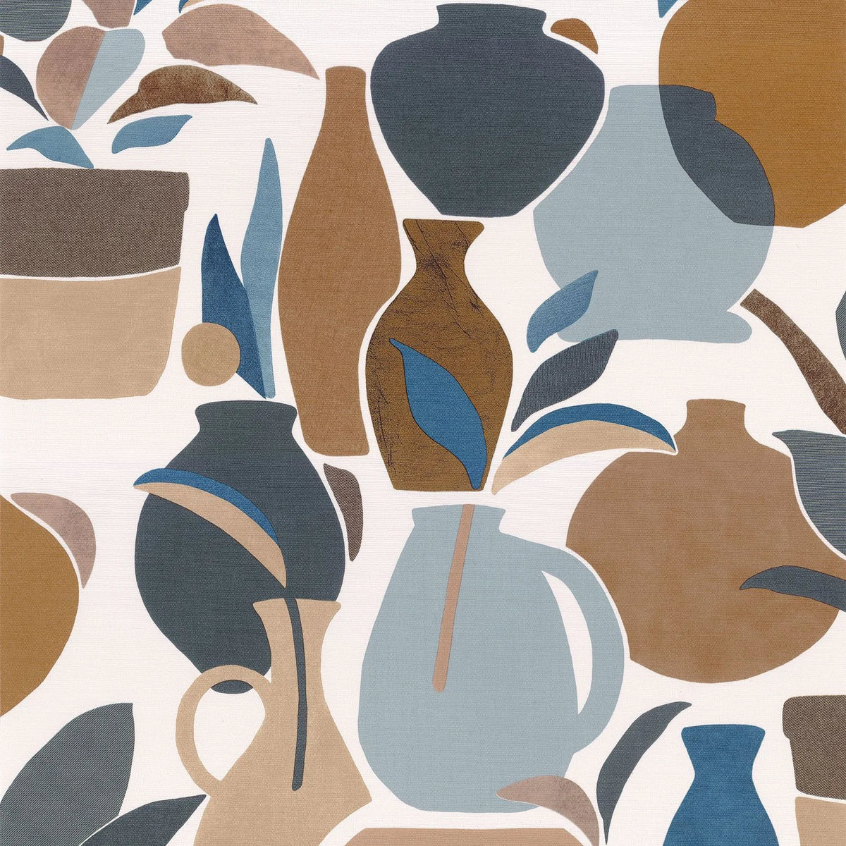 Casamance Vallauris wallpaper — Camel/Marine