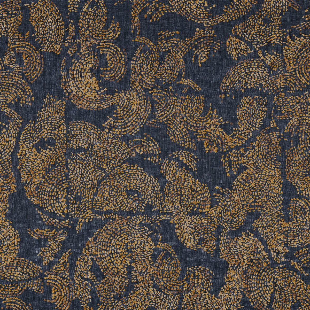 Casamance Venetie wallpaper — Marine/Dore