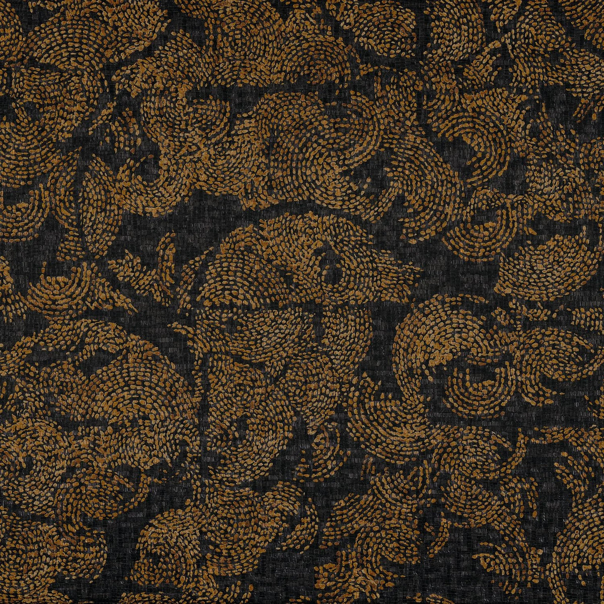 Casamance Venetie wallpaper — Noir/Dore