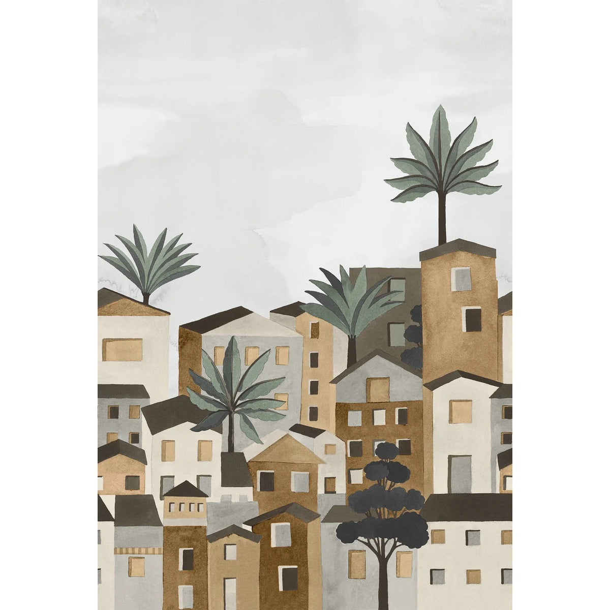 Casamance Vila Viela Int wallpanel — Gris/Mordoré