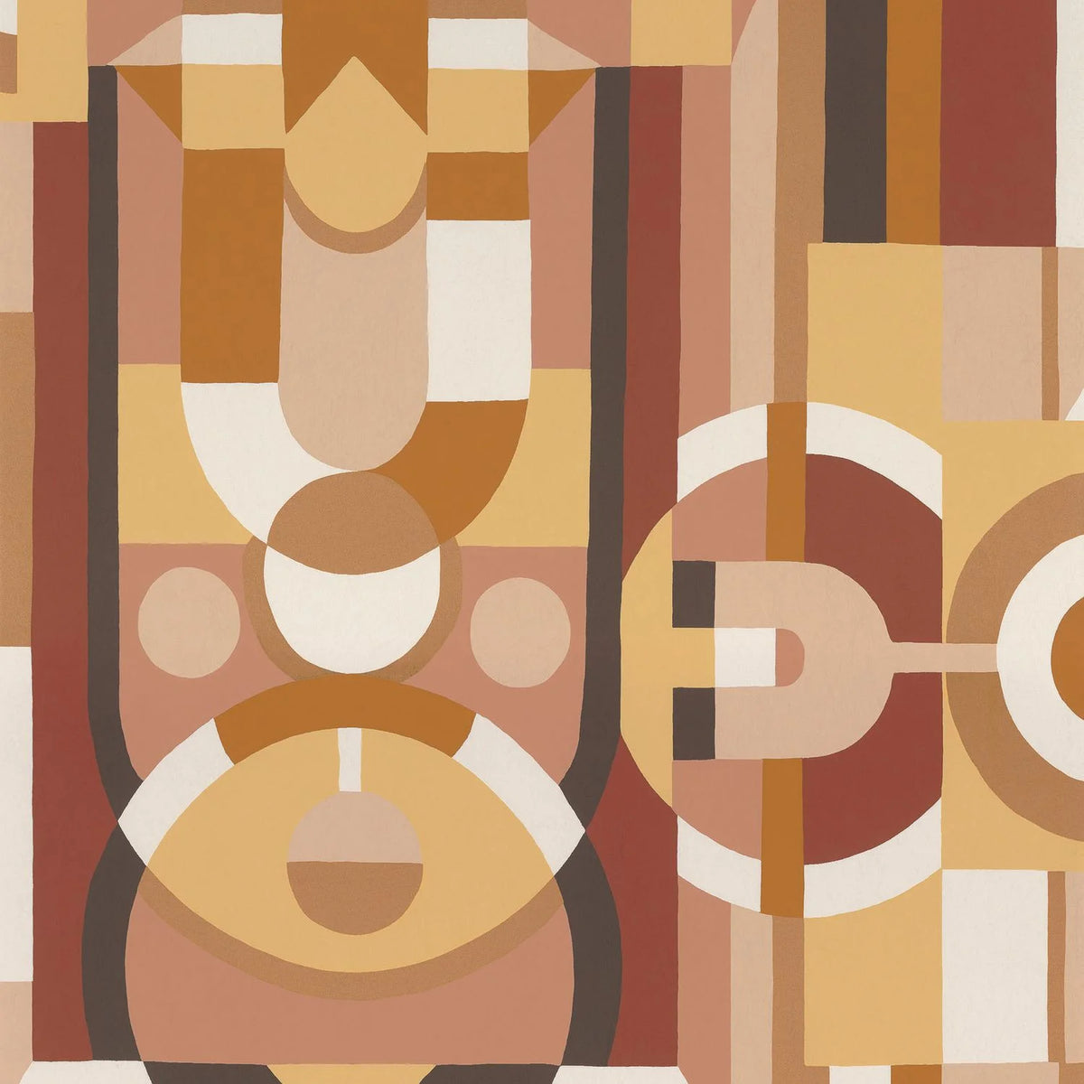 Casamance Vitrail wallpaper — Vanille/Terracotta