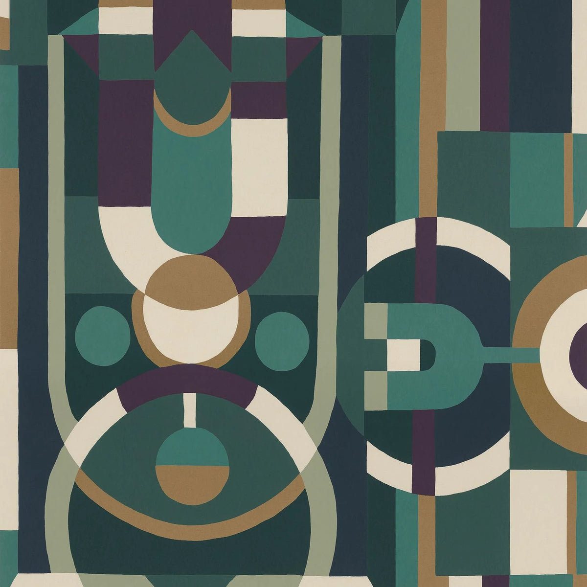 Casamance Vitrail wallpaper — Émeraude/Violet