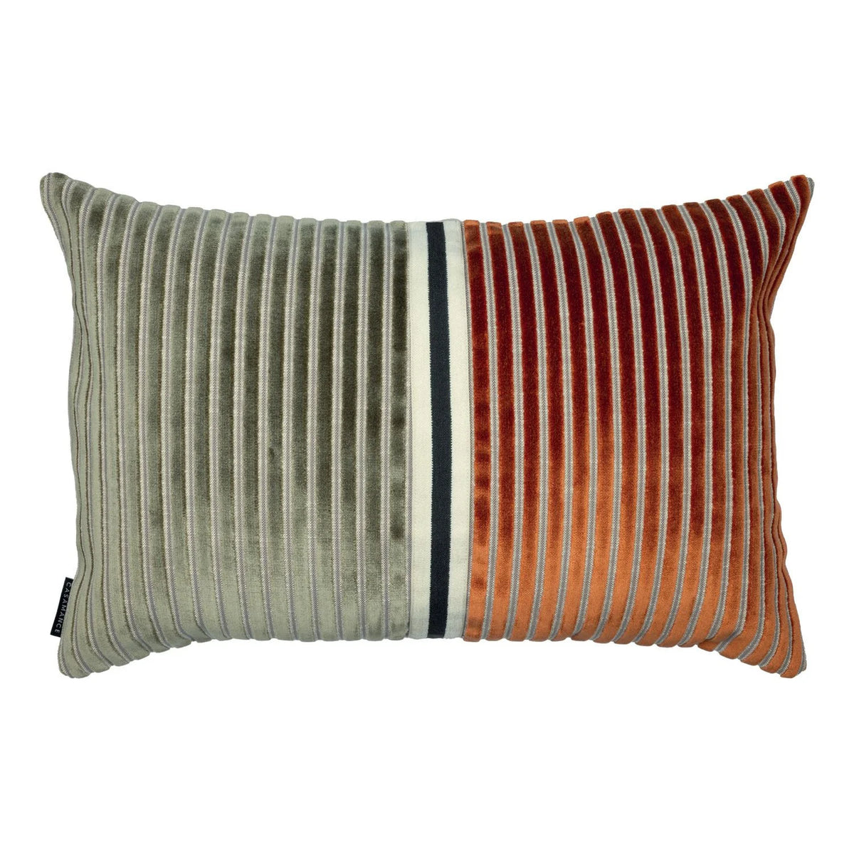 Casamance Zebu cushion cover — Kaki Orange Brulee