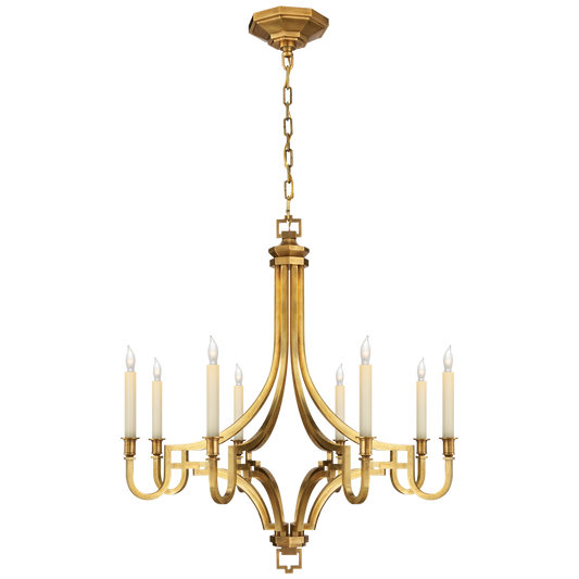Mykonos Medium Chandelier in Antique-Burnished Brass