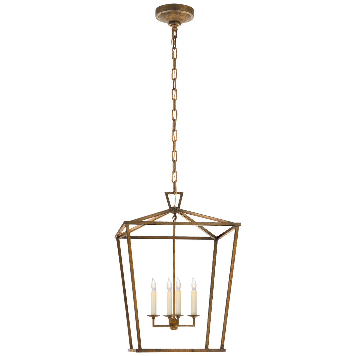 Darlana Medium Lantern in Gilded Iron