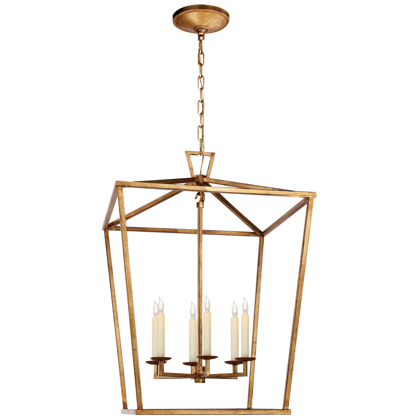 Darlana Large Lantern in Gilded Iron