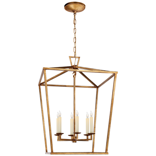 Darlana Large Lantern in Gilded Iron