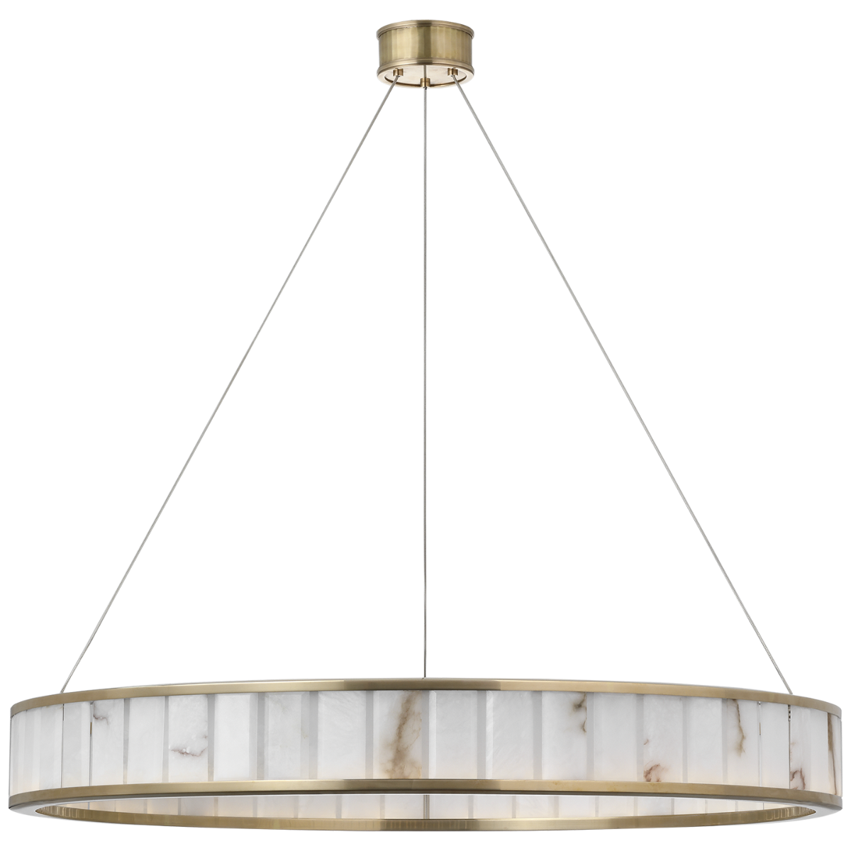 Iterna 40 Ring Chandelier - Antique-Burnished Brass and Alabaster
