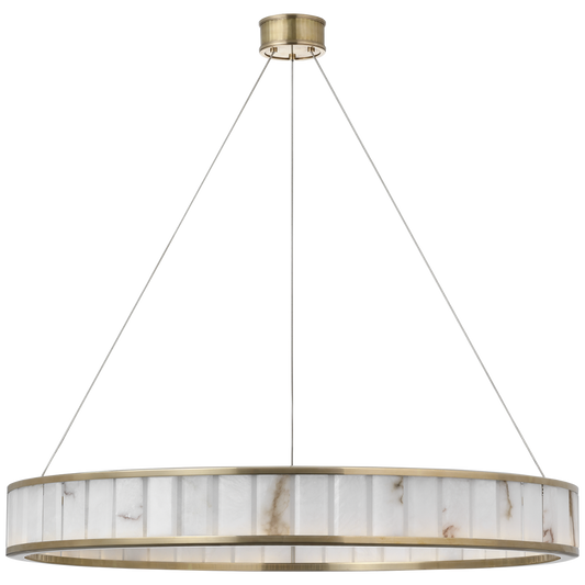 Iterna 40 Ring Chandelier - Antique-Burnished Brass and Alabaster