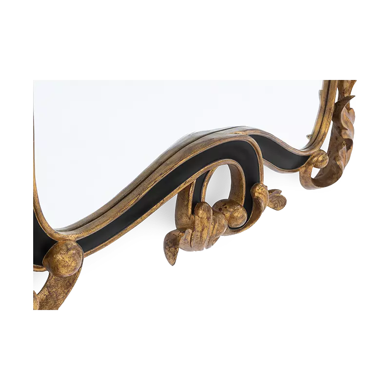 Christopher Guy Madame mirror in Renaissance Gold Leaf: Black Matte