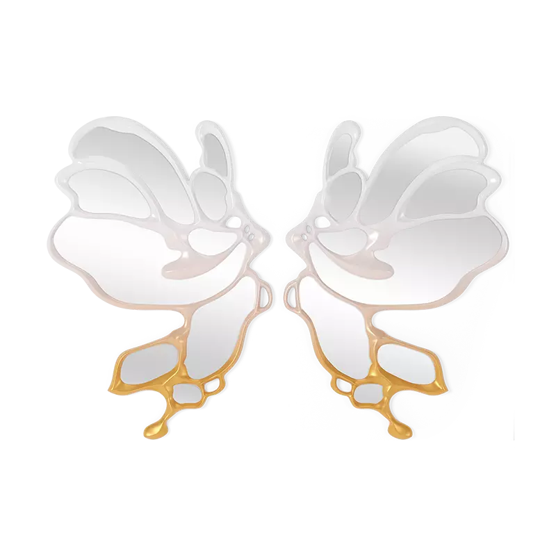 Christopher Guy Morpho mirror in Ombre from White Lacquer to Gold