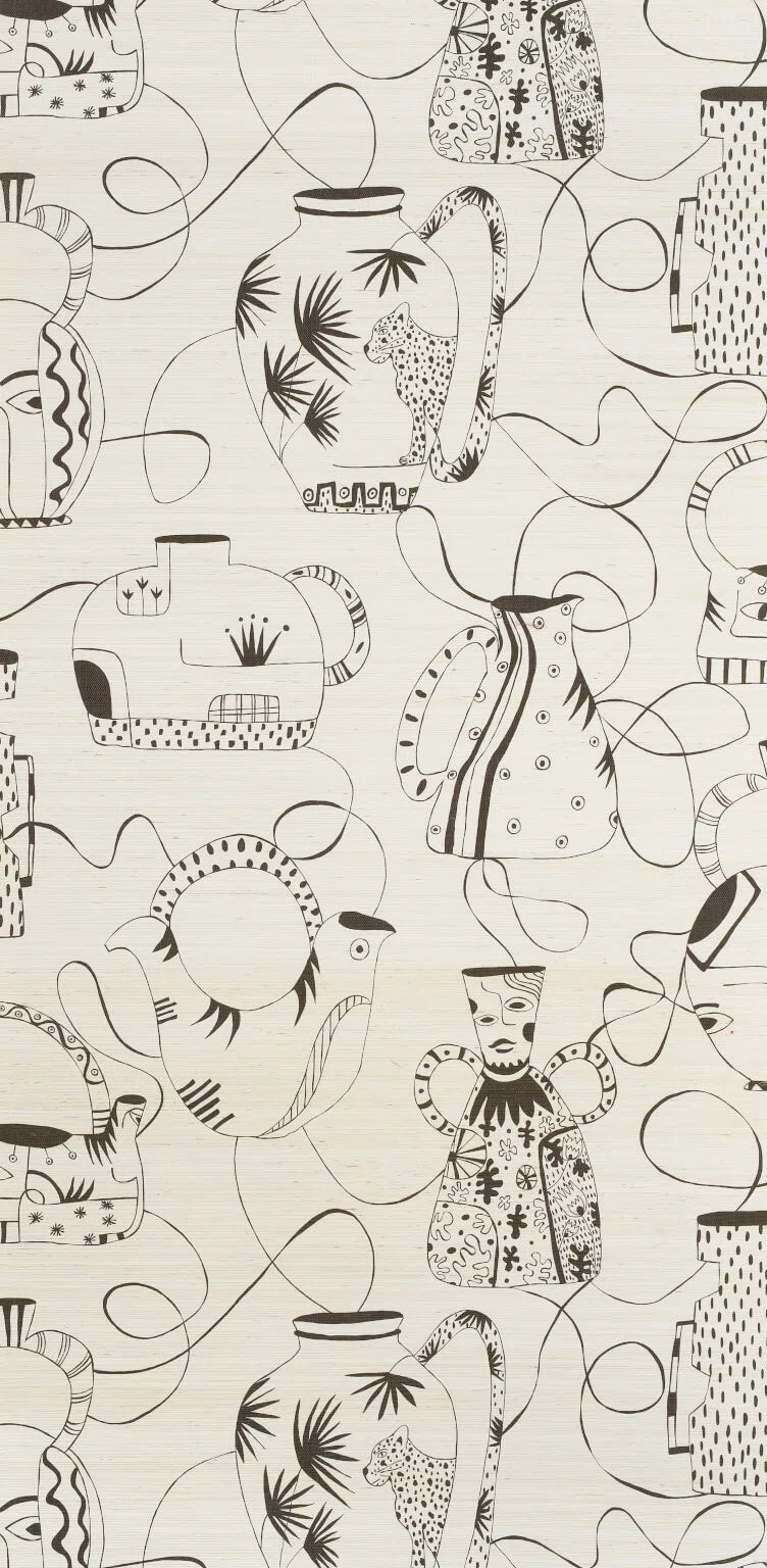 Pierre Frey Vases Masques - Blanc