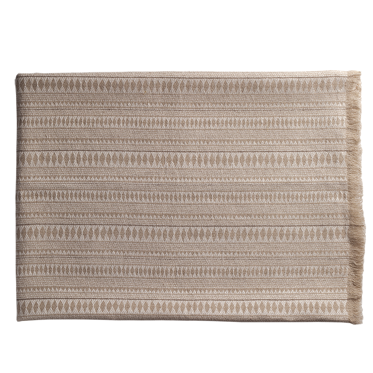 de Le Cuona | Assegai Throw with Fringe & Suede Edge – Stone