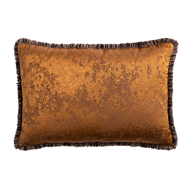 de Le Cuona Ballroom Cushion with Fringe Antique Gold