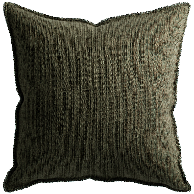 de Le Cuona | Bison Cushion with Fringe Detail – Wilderness