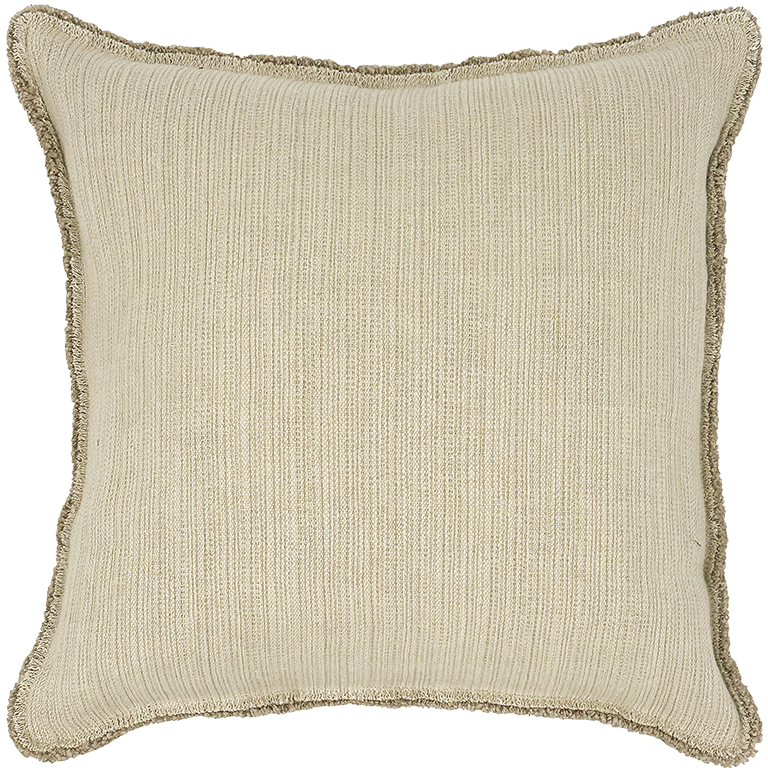 de Le Cuona | Bison Cushion with Fringe Detail – Bone