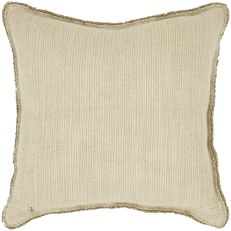 de Le Cuona | Bison Cushion with Fringe Detail – Bone