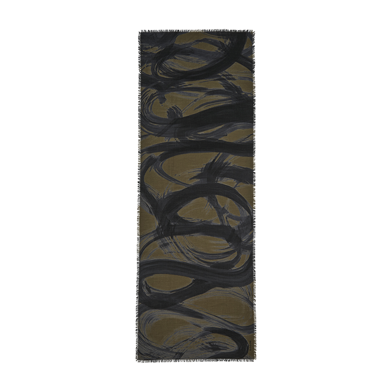 de Le Cuona | Calligraphy Cashmere Scarf – Ink
