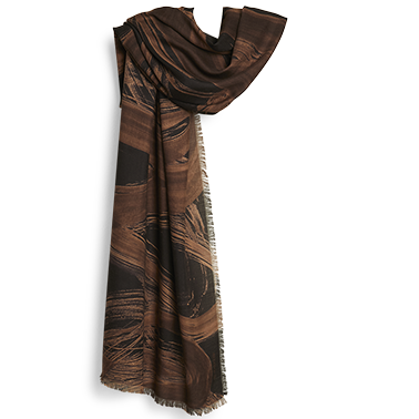 de Le Cuona | Calligraphy Cashmere Scarf – Sienna