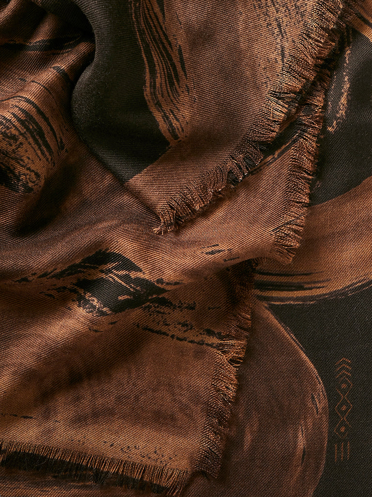 de Le Cuona | Calligraphy Cashmere Scarf – Sienna