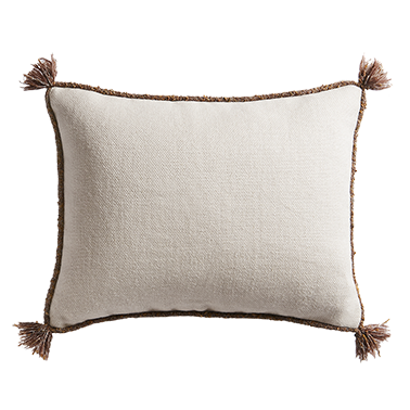de Le Cuona | Cape Cushion with Braided Cord Trim – Frost