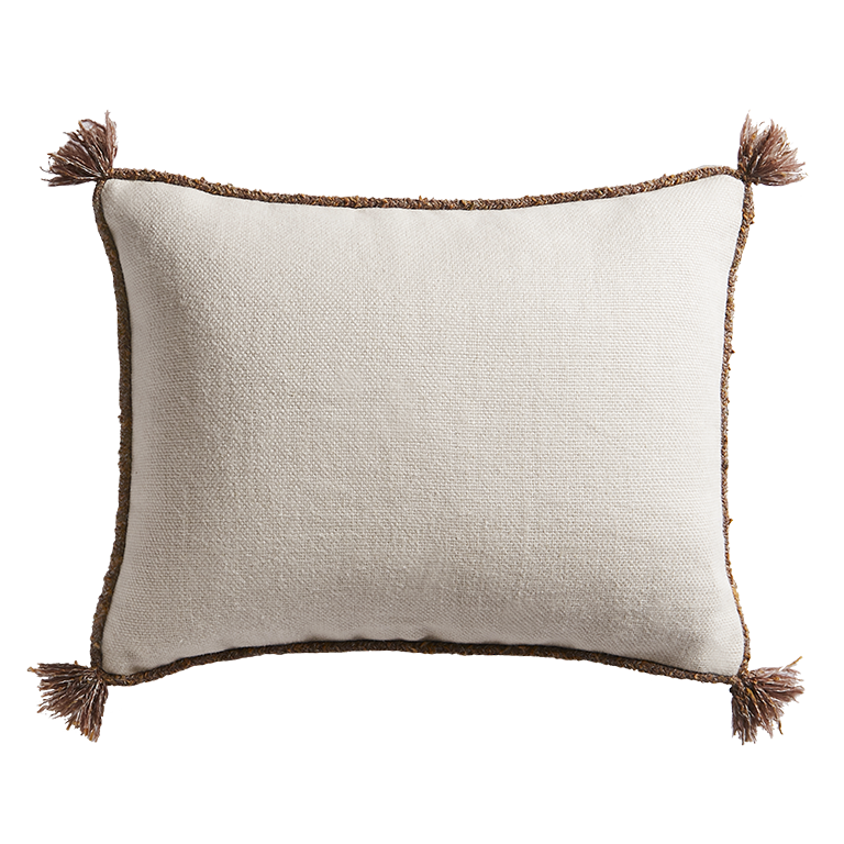 de Le Cuona | Cape Cushion with Braided Cord Trim – Frost