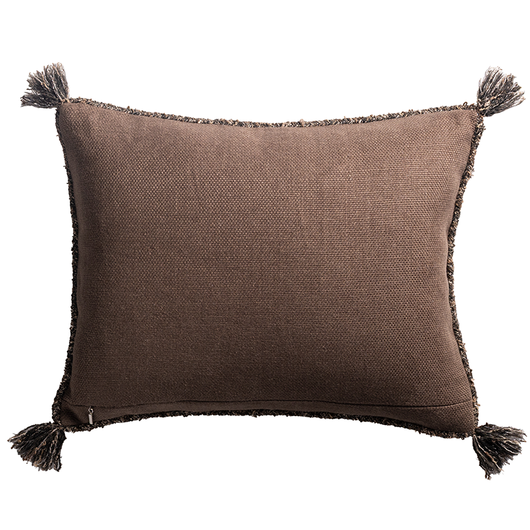 de Le Cuona | Cape Cushion with Braided Cord Trim – Taupe