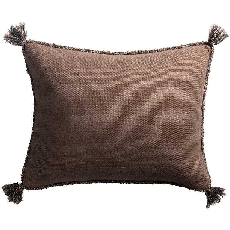 de Le Cuona | Cape Cushion with Braided Cord Trim – Taupe