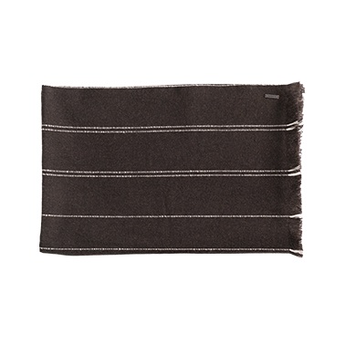 de Le Cuona Pinstripe Cashmere Throw Cacao