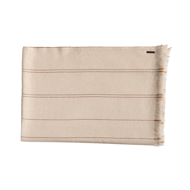 de Le Cuona Pinstripe Cashmere Throw Cream