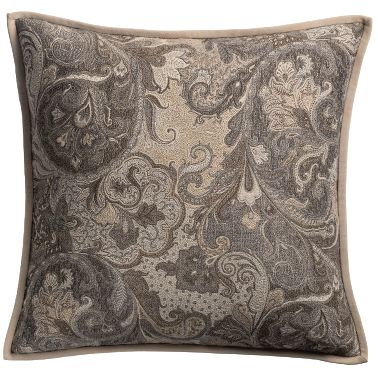 de Le Cuona | Elizabeth Paisley Cushion with Suede Trim – Cygnet
