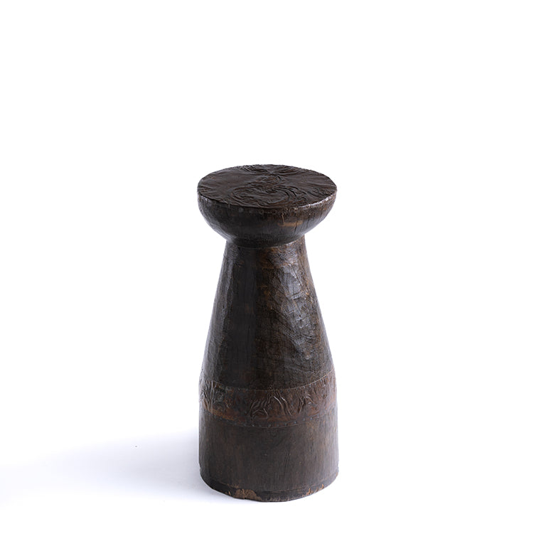 de Le Cuona | Engraved Mortar with Beaten Top and Bands No.34 – Brown