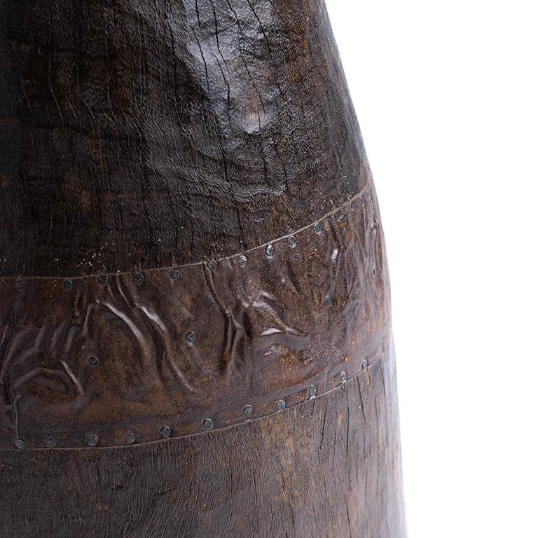 de Le Cuona | Engraved Mortar with Beaten Top and Bands No.34 – Brown