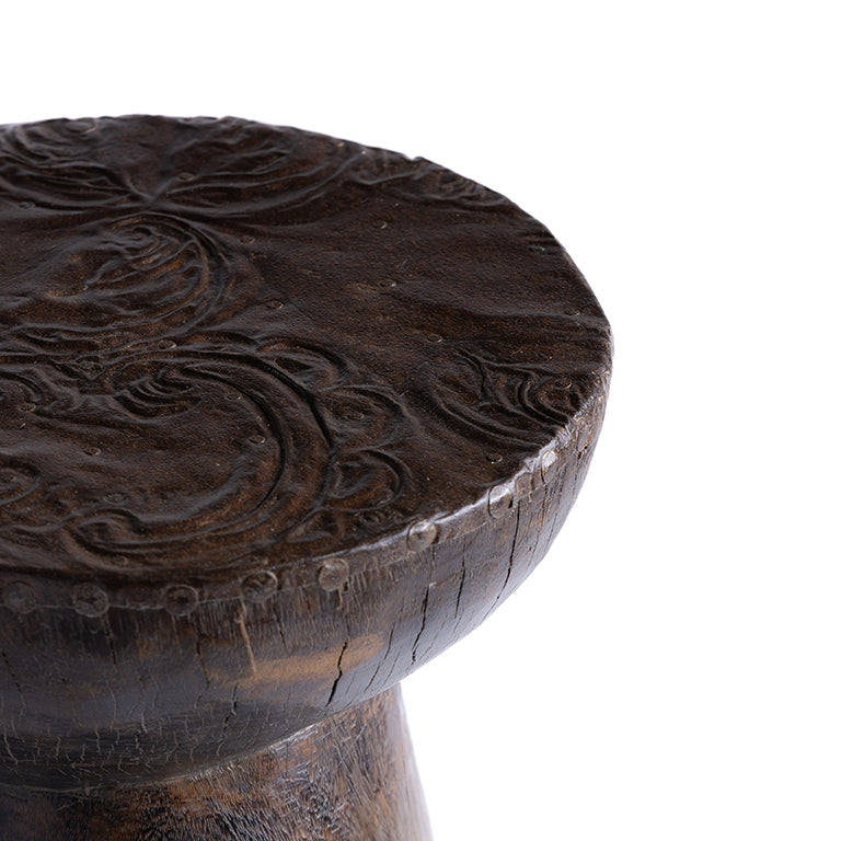 de Le Cuona | Engraved Mortar with Beaten Top and Bands No.34 – Brown