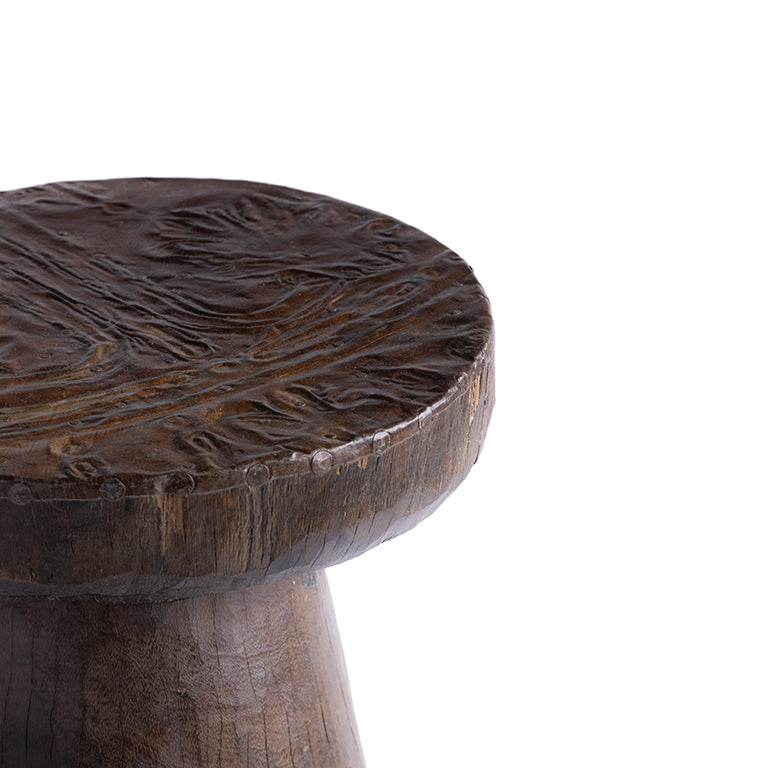 de Le Cuona | Engraved Mortar with Beaten Top and Bands No.35 – Brown