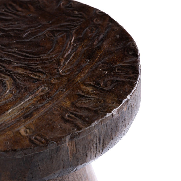 de Le Cuona | Engraved Mortar with Beaten Top and Bands No.35 – Brown