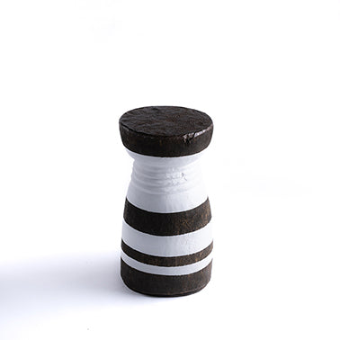 de Le Cuona | Engraved Mortar with Beaten Top and White Stripes No.36 – Brown